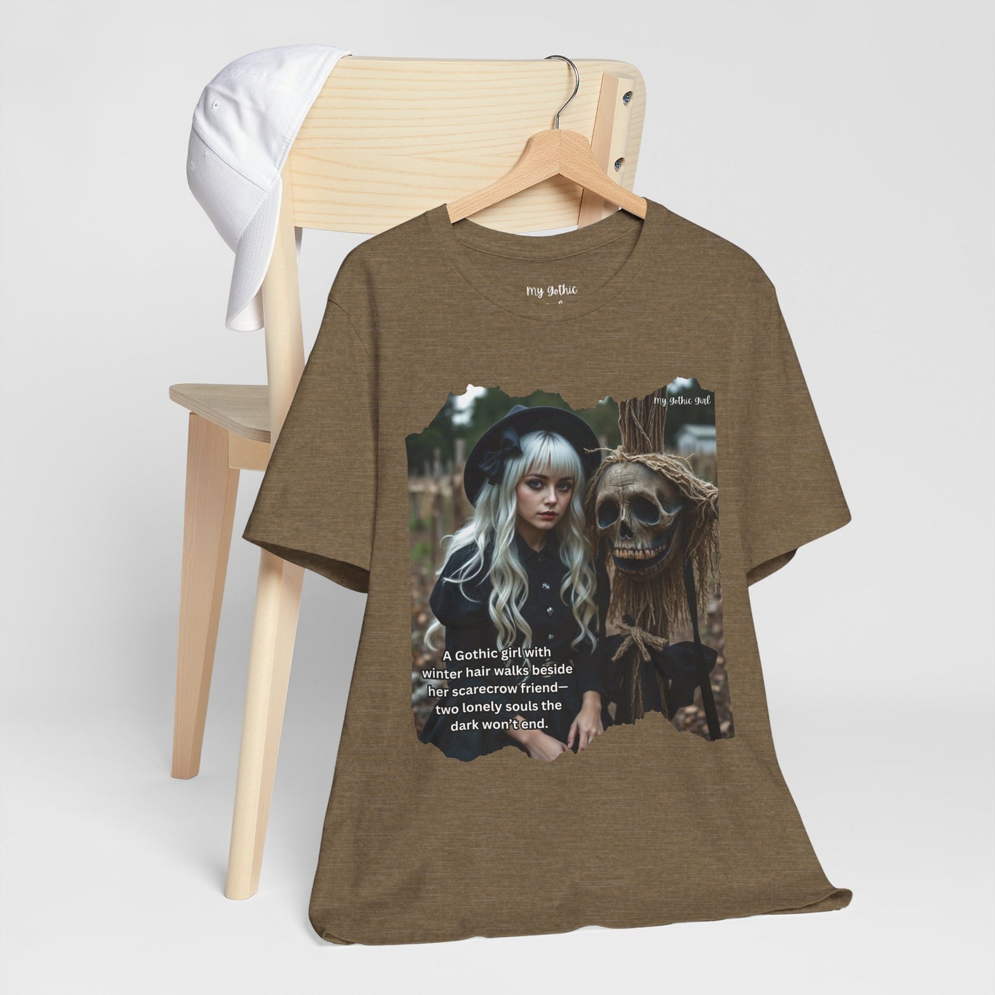 My Gothic Girl T-Shirt "Scarecrow Friend" – Whimsy Goth Streetwear, Dark Poetry Fashion, Alt Aesthetic Apparel