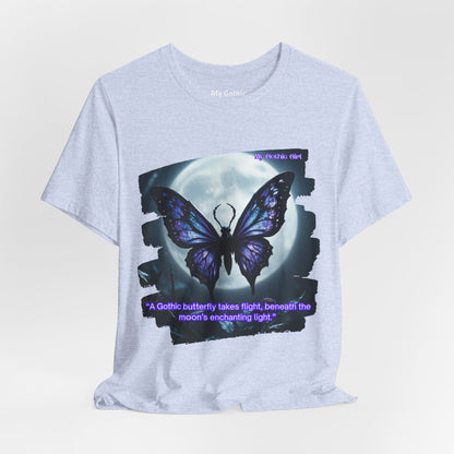 My Gothic Girl T-Shirt "Purple Gothic Butterfly" – Whimsy Goth Streetwear, Dark Poetry Fashion, Alt Aesthetic Apparel