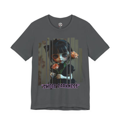 “Sweet Darkness” — Kawaii-style Gothic doll Graphic T-Shirt – Alt Aesthetic Poetic Goth Street-wear