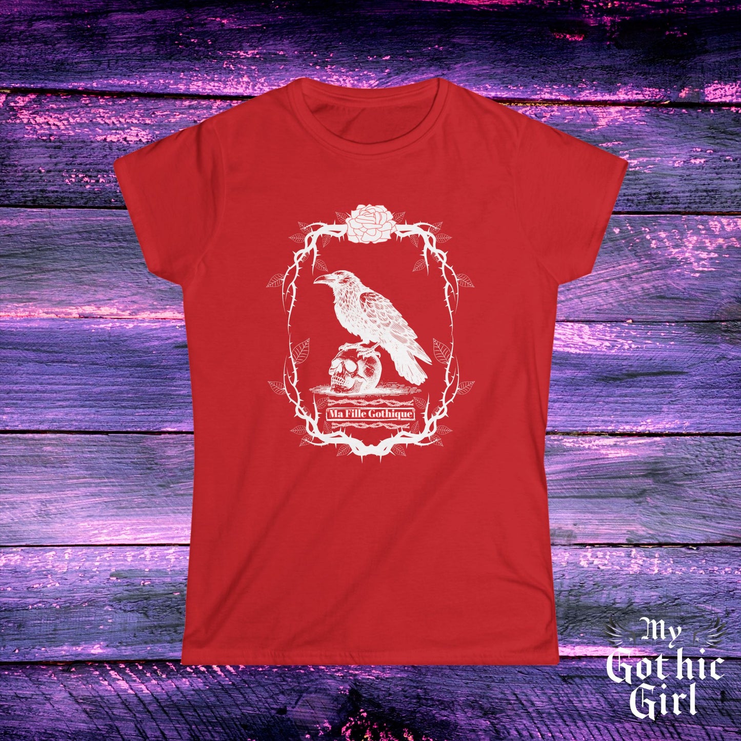 "My Gothic Girl" Women's Tee, "Ma Fille Gothique" Shirt, Punk Fashion, Alternative Style, Goth Apparel, Dark Aesthetic