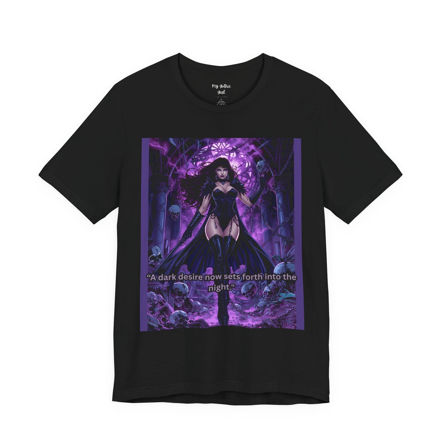 Dark Sorceress Graphic Tee — "A dark desire now sets forth into the night"