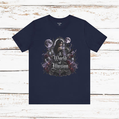 Gothic Moonlight Tee — "A World of Illusion" Graphic T-Shirt