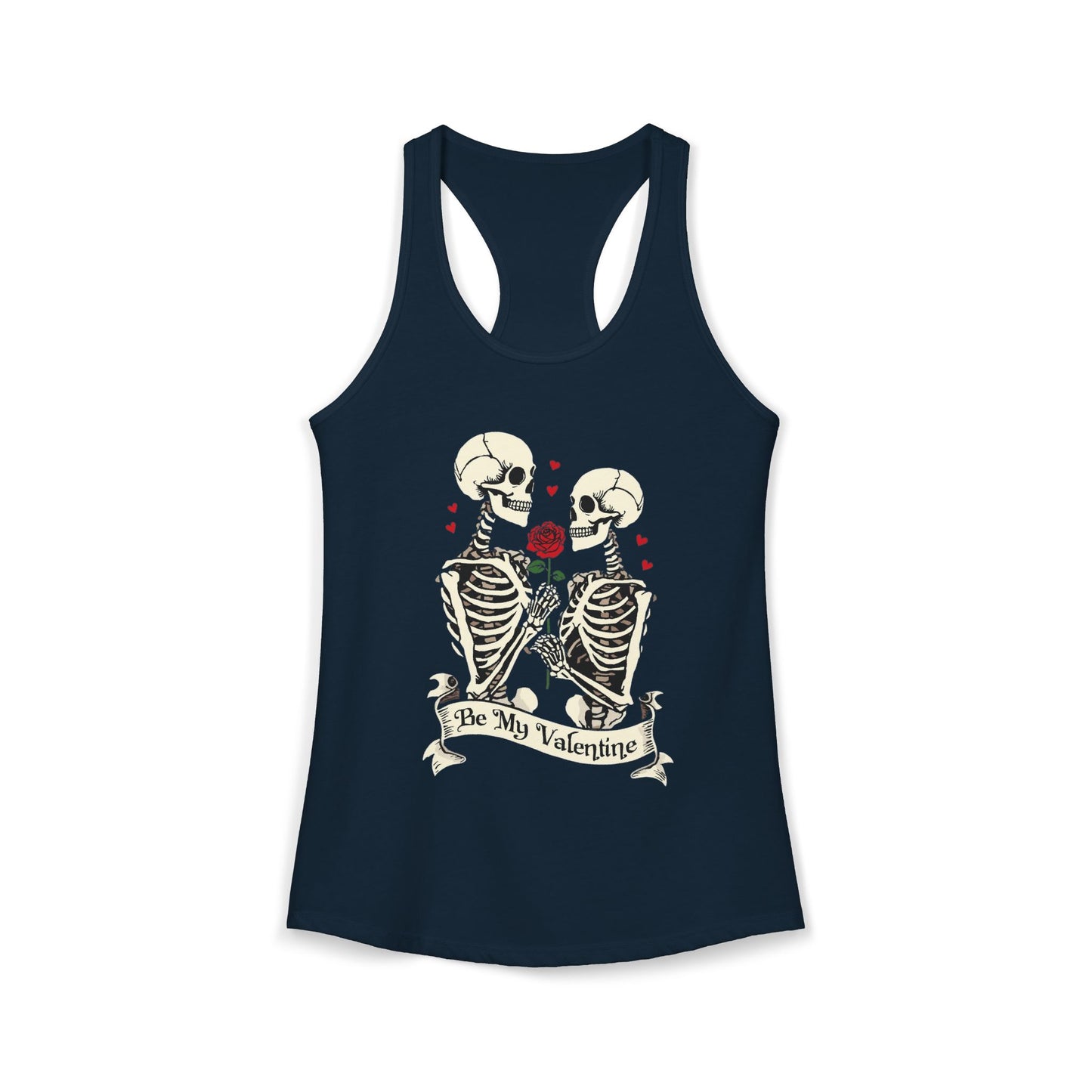 Cute Gothic Skeleton Romance Shirt — Women's Racerback Tank
