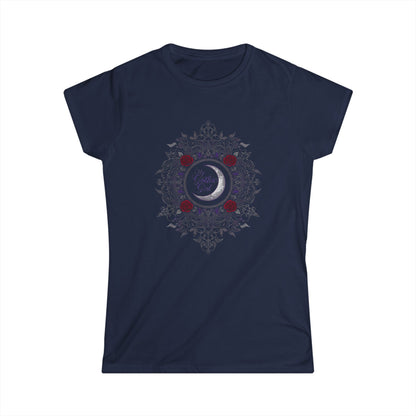 Gothic Moon Lace & Roses Tee — "My Gothic Girl" Women's Graphic Shirt
