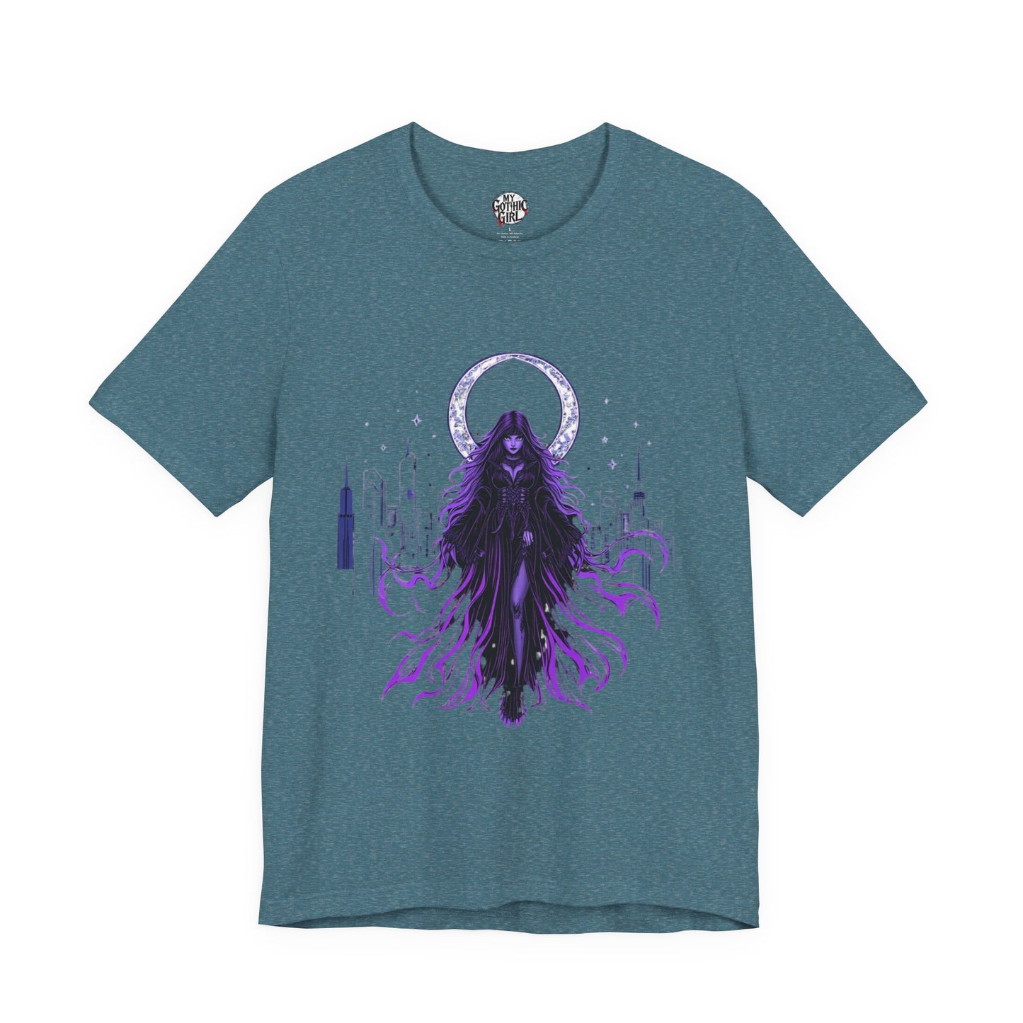 “Celestial Enchantress”  Gothic Graphic T-Shirt – Alt Aesthetic Poetic Goth Street-wear