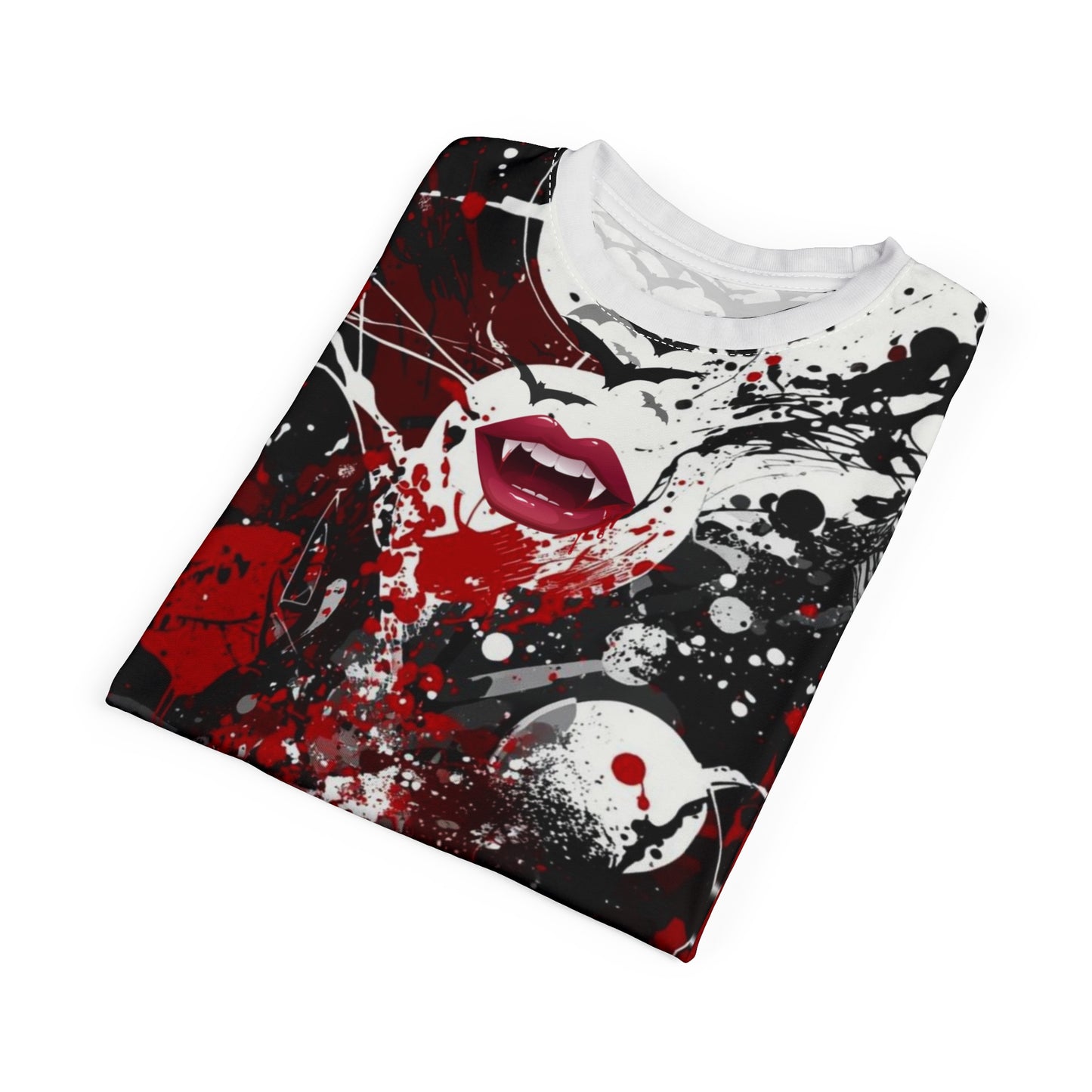 Kiss of the Vampire Gothic Graphic T-Shirt – Dark Romance All Over Print Vampire Shirt | My Gothic Girl