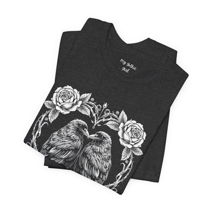 Raven Romance Tee — Gothic Floral Crow T-Shirt