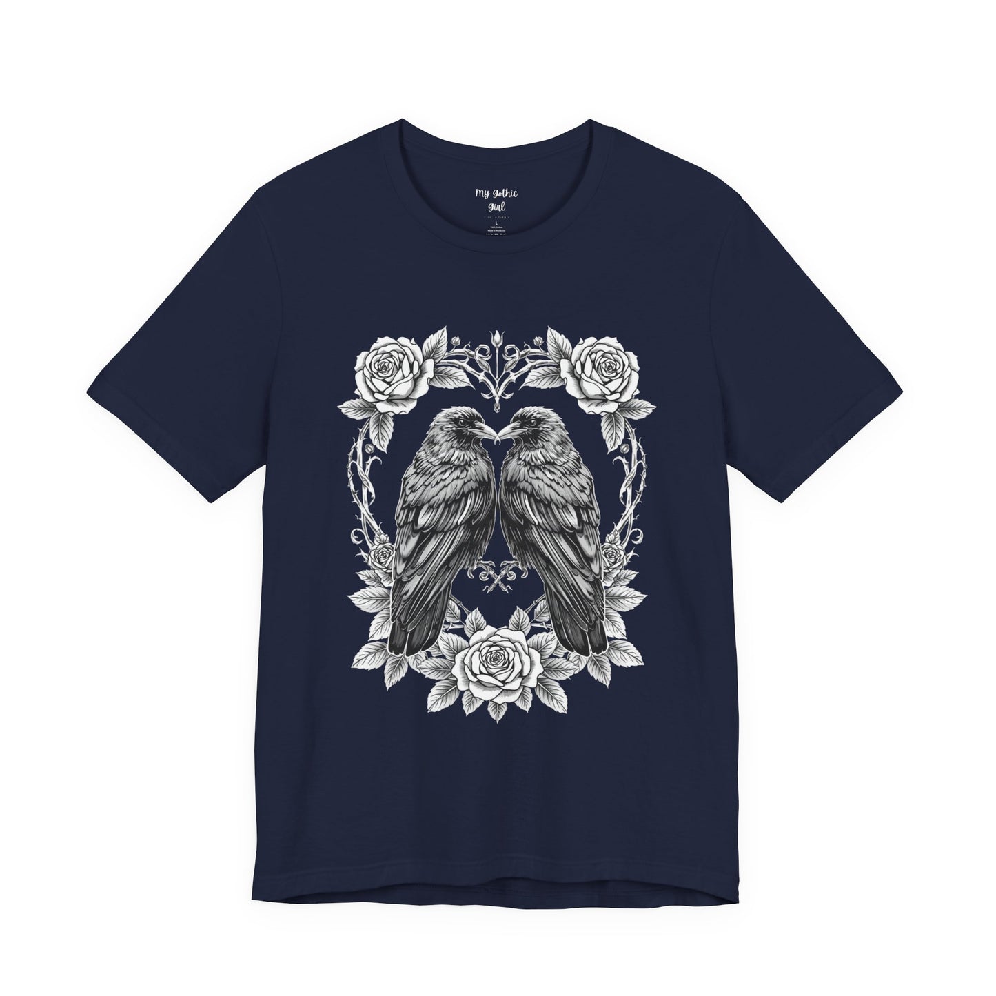 Raven Romance Tee — Gothic Floral Crow T-Shirt