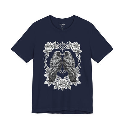 Raven Romance Tee — Gothic Floral Crow T-Shirt