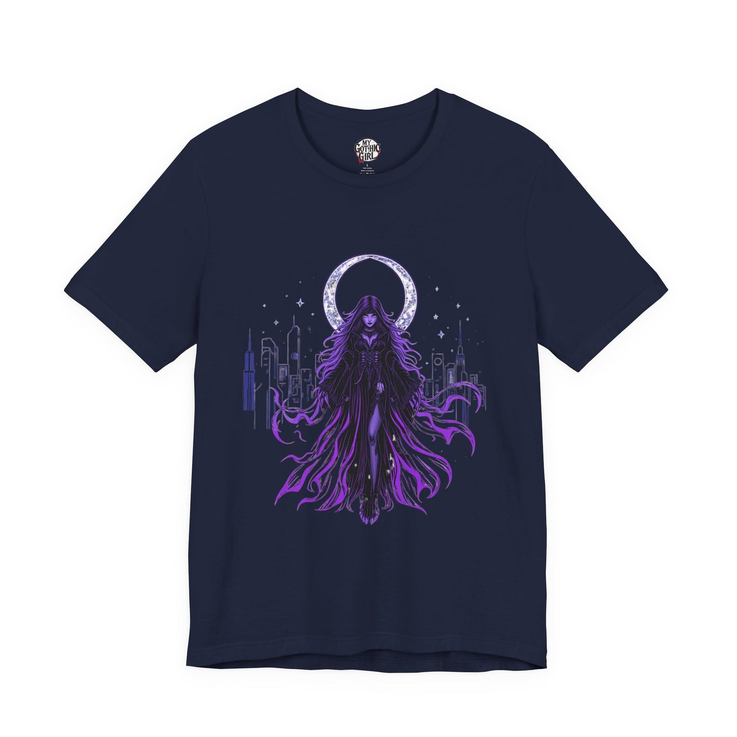 “Celestial Enchantress”  Gothic Graphic T-Shirt – Alt Aesthetic Poetic Goth Street-wear