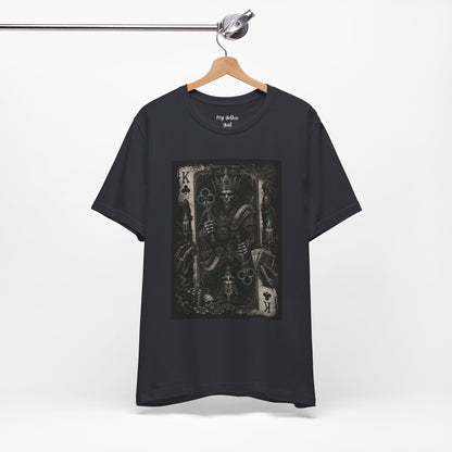 King of Clubs Gothic Playing Card Tee — Dark Skull Poker Graphic T-Shirt