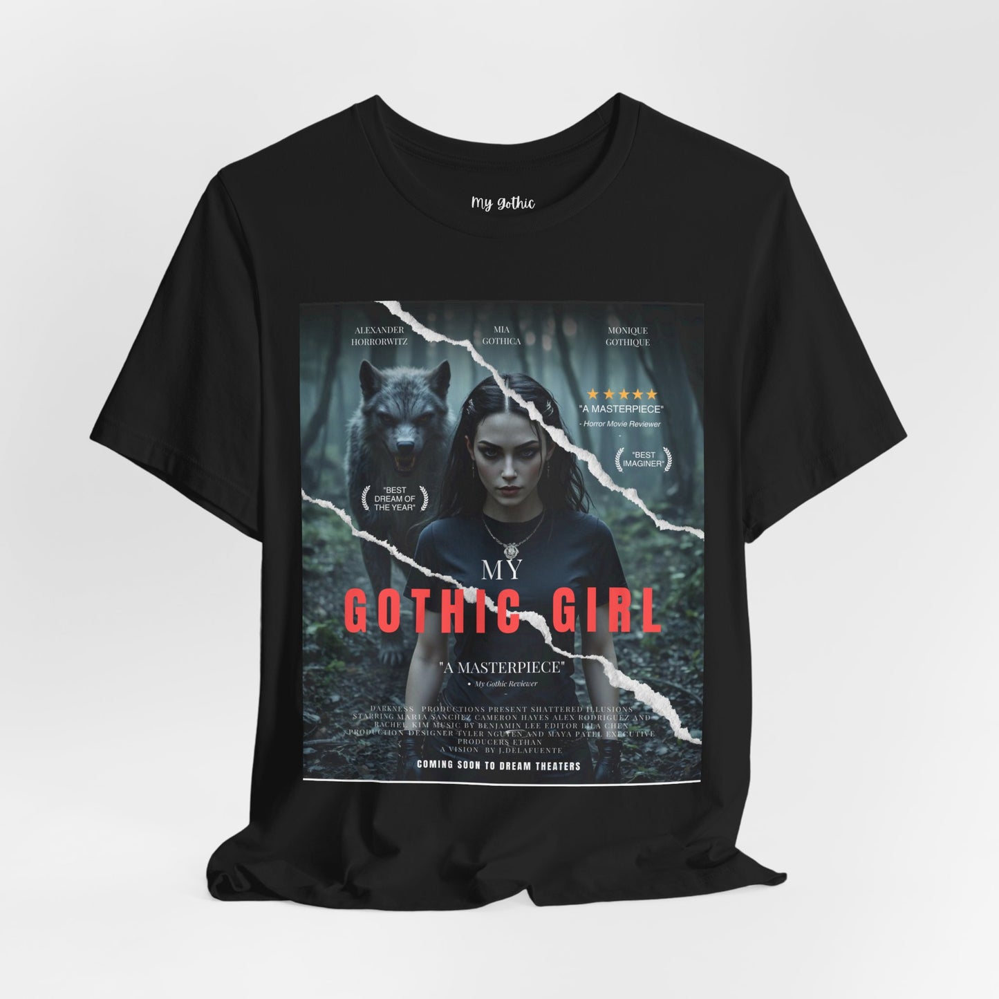 My Gothic Girl T-Shirt "Movie Poster" – Whimsy Goth Streetwear, Dark Poetry Fashion, Alt Aesthetic Apparel