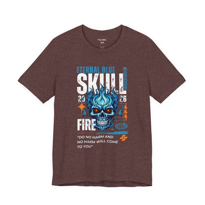 Eternal Blue Skull Flame Gothic Tee
