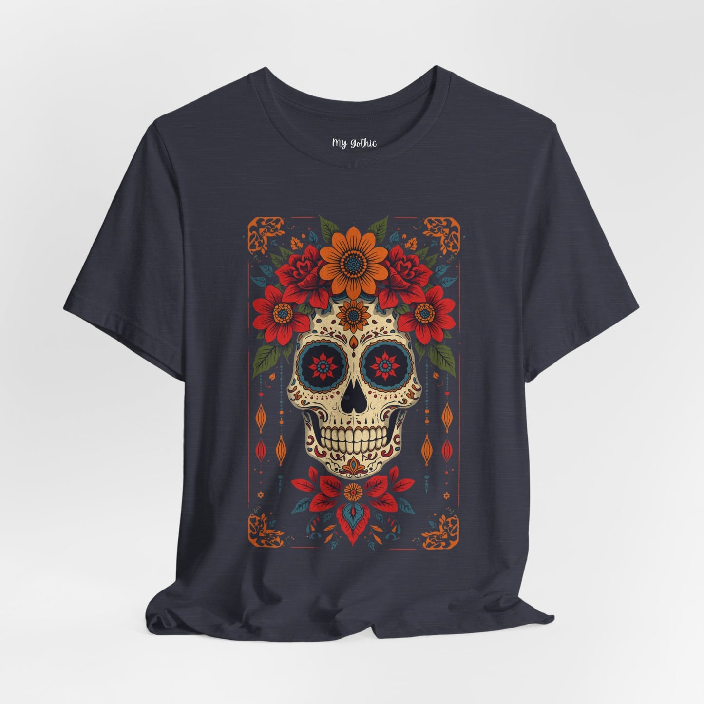 Day of the Dead Sugar Skull T-Shirt — Floral Calavera Graphic Tee