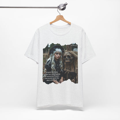 My Gothic Girl T-Shirt "Scarecrow Friend" – Whimsy Goth Streetwear, Dark Poetry Fashion, Alt Aesthetic Apparel