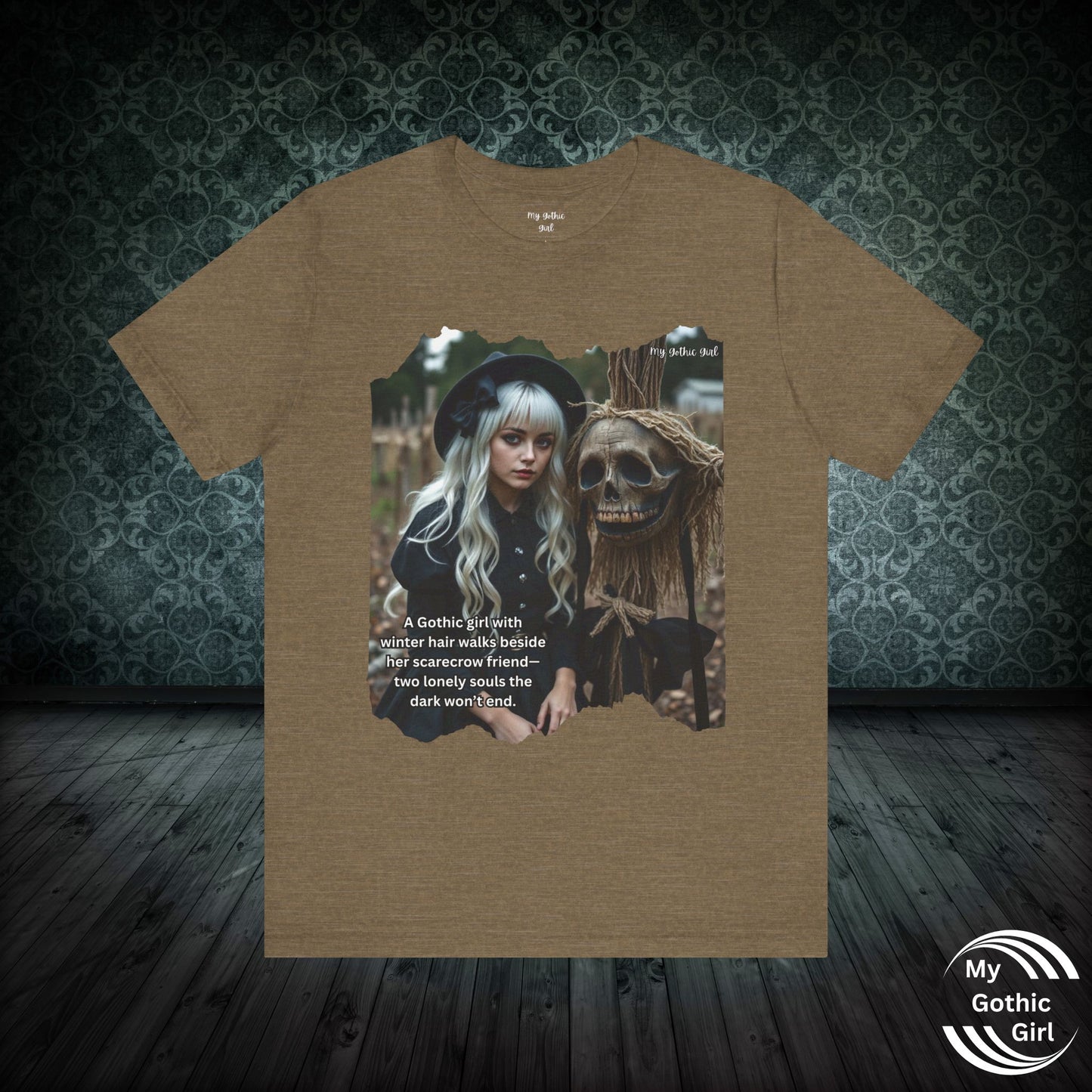 My Gothic Girl T-Shirt "Scarecrow Friend" – Whimsy Goth Streetwear, Dark Poetry Fashion, Alt Aesthetic Apparel