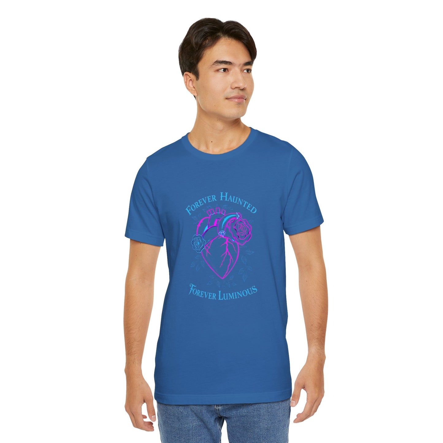"FOREVER HAUNTED, FOREVER LUMINOUS"  Gothic Graphic T-Shirt – Alt Aesthetic Poetic Goth Streetwear
