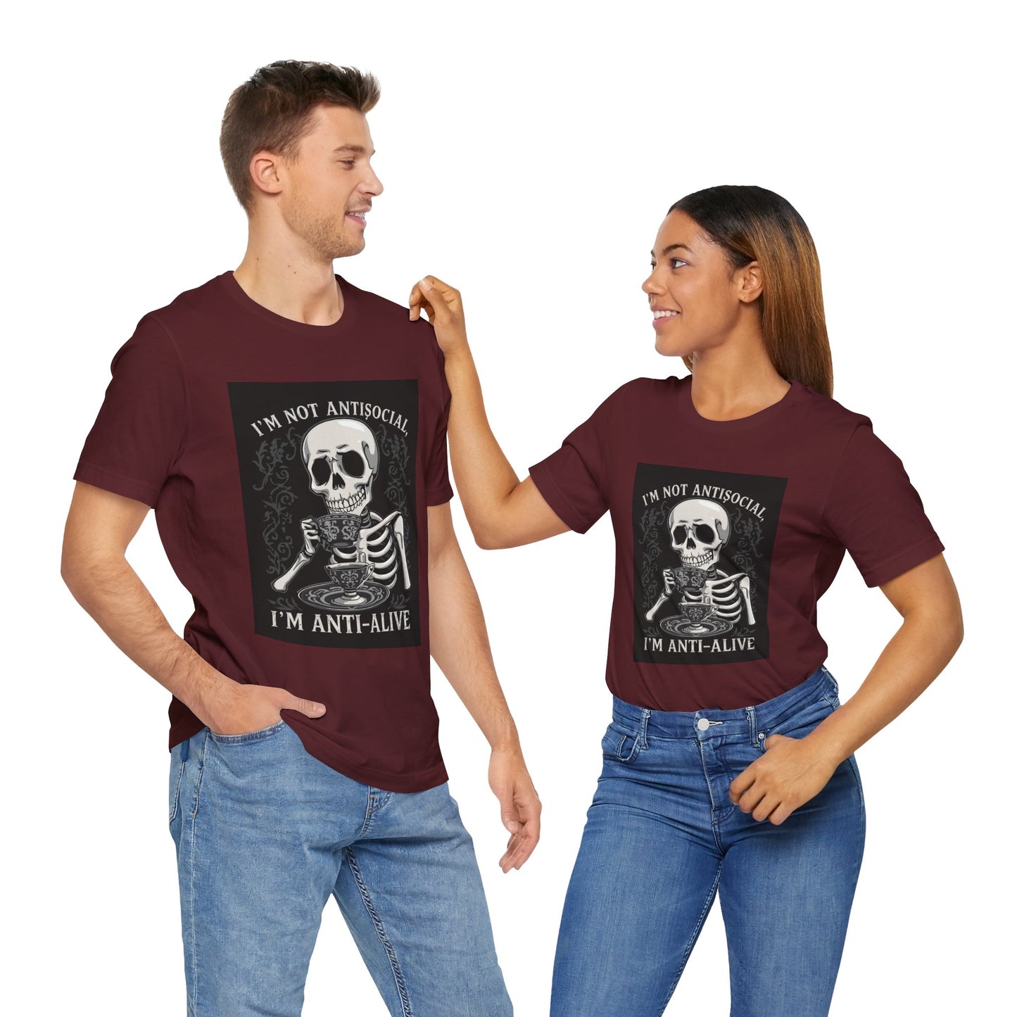 My Gothic Girl "I'M ANTI ALIVE" Graphic T-Shirt Unisex Gothic Dark Fashion Casual Wear