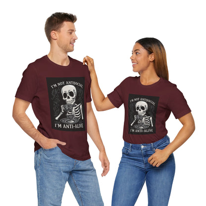 My Gothic Girl "I'M ANTI ALIVE" Graphic T-Shirt Unisex Gothic Dark Fashion Casual Wear