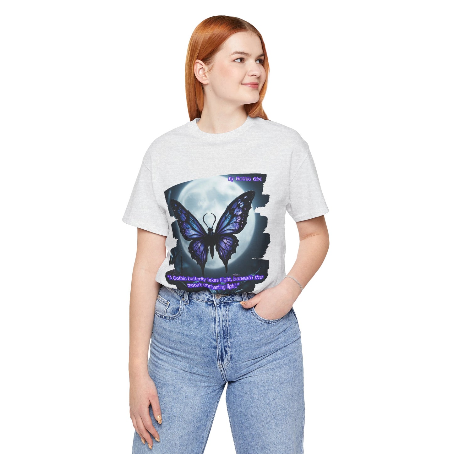 My Gothic Girl T-Shirt "Purple Gothic Butterfly" – Whimsy Goth Streetwear, Dark Poetry Fashion, Alt Aesthetic Apparel