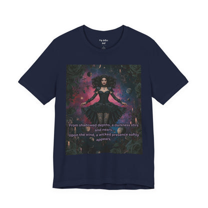 Gothic Sorceress Tee — "From shadowed depths..." Dark Fantasy Graphic T-Shirt