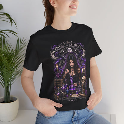 Gothic Alchemy T-Shirt — Witch Potion Skull Graphic Tee