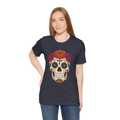 Day of the Dead Sugar Skull T‑Shirt — Floral Calavera Graphic Tee