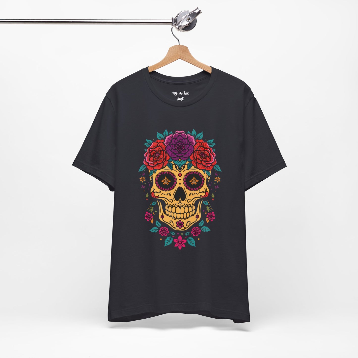 Day of the Dead Sugar Skull Tee — Floral Calavera Graphic T-Shirt