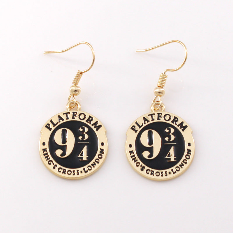 Gothic Black Cat Skull Earrings for Women's Jewelry