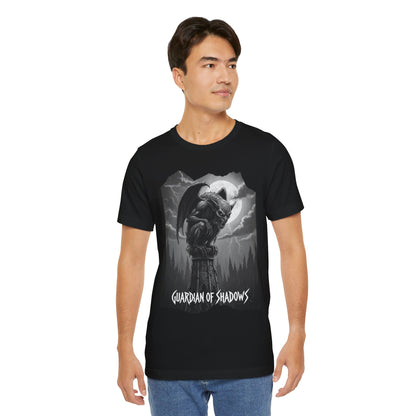 "Guardian of Shadows"  Gothic Graphic T-Shirt – Alt Aesthetic Poetic Goth Streetwear