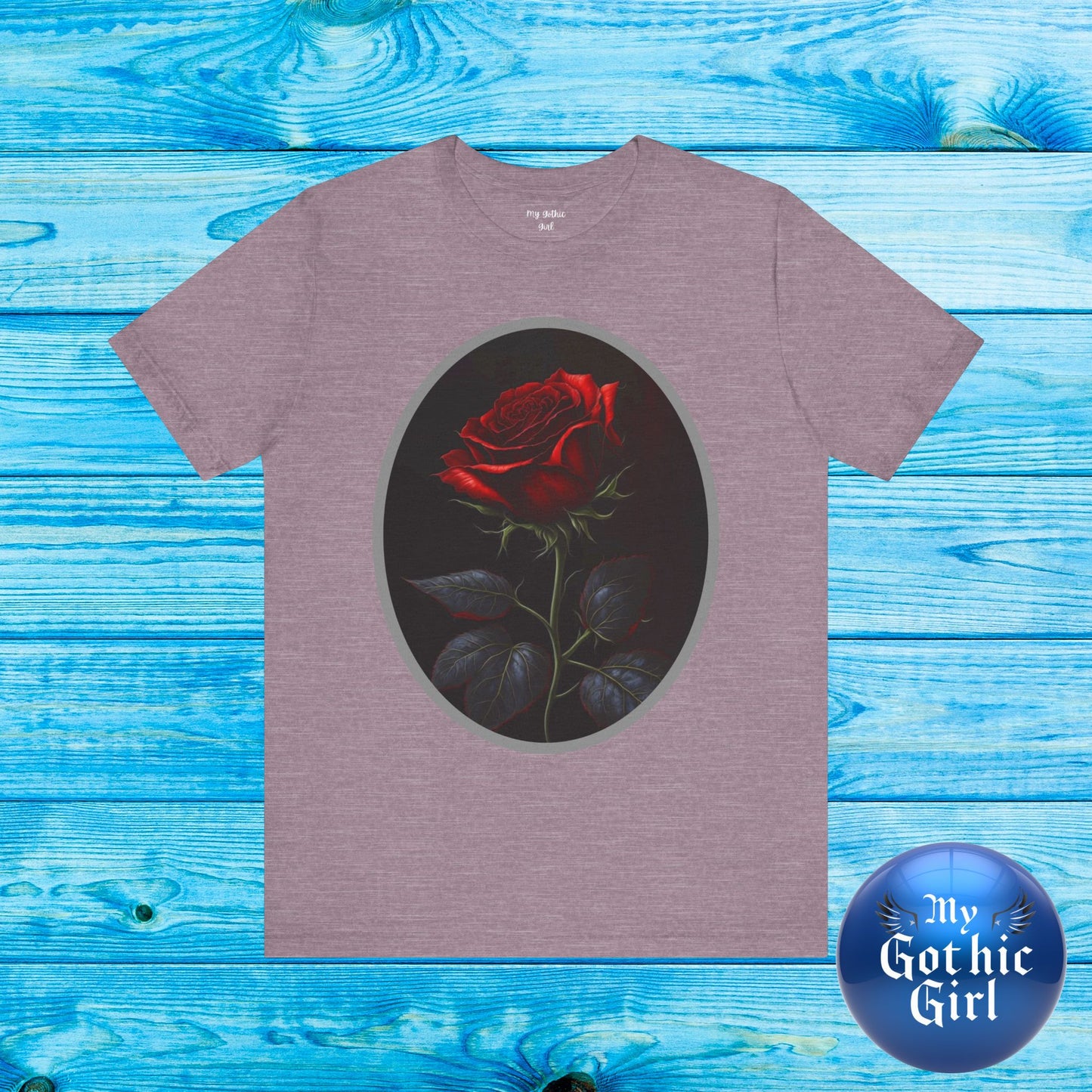 My Gothic Girl T-Shirts for Women & Men "Linda's Red Rose" Dark Aesthetic & Alternative Tees – My Gothic Girl