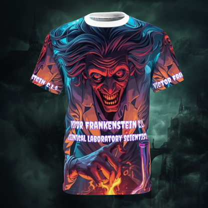 Victor Frankenstein C.L.S. Gothic Graphic T-Shirt – Dark Romance All Over Print Dr. Frankenstein Shirt | My Gothic Girl