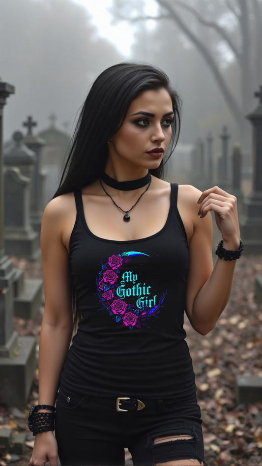 My Gothic Girl Celestial Lunar Garden Gothic Racerback Tee