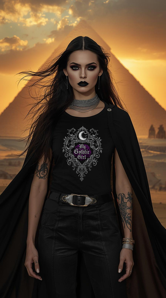Gothic Moon Tee — "My Gothic Girl" Women's Graphic Shirt
