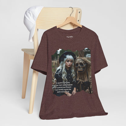 My Gothic Girl T-Shirt "Scarecrow Friend" – Whimsy Goth Streetwear, Dark Poetry Fashion, Alt Aesthetic Apparel