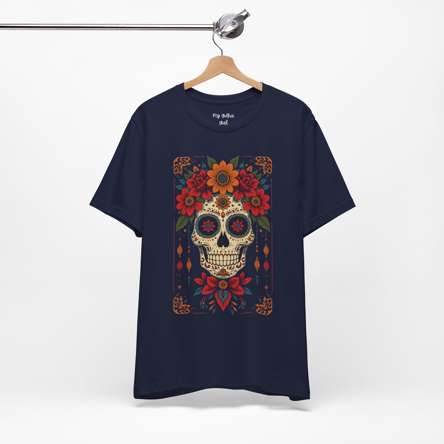 Day of the Dead Sugar Skull T-Shirt — Floral Calavera Graphic Tee