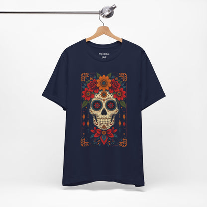 Day of the Dead Sugar Skull T-Shirt — Floral Calavera Graphic Tee