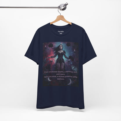 Fantasy Witch T‑Shirt — "From shadowed depths..." Mystical Gothic Tee