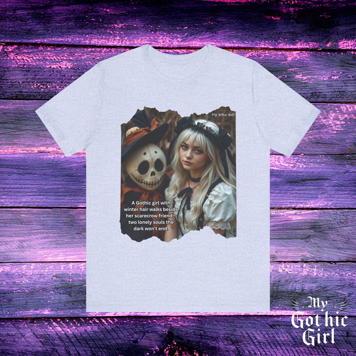 My Gothic Girl T-Shirt "Scarecrow Friend" – Whimsy Goth Streetwear, Dark Poetry Fashion, Alt Aesthetic Apparel