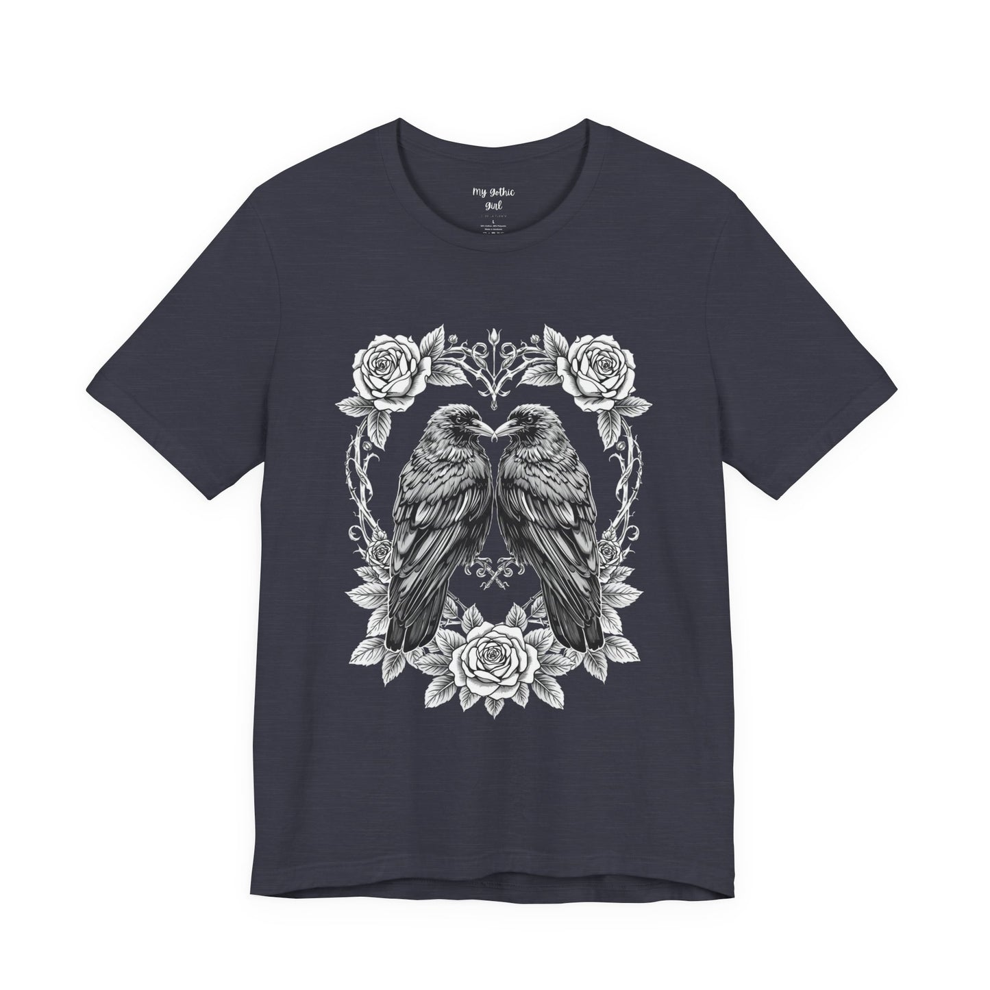 Raven Romance Tee — Gothic Floral Crow T-Shirt