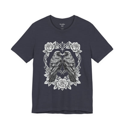 Raven Romance Tee — Gothic Floral Crow T-Shirt