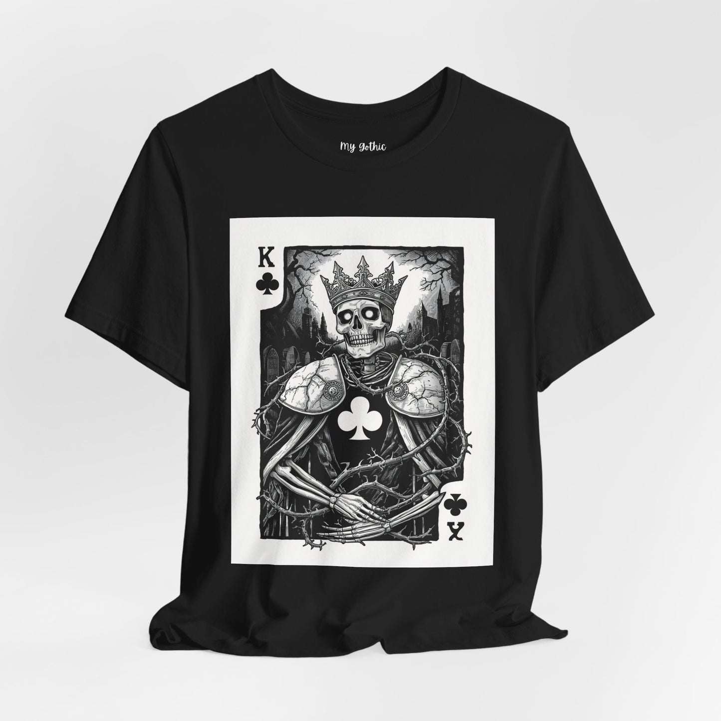 King of Clubs Skeleton Playing Card T‑Shirt