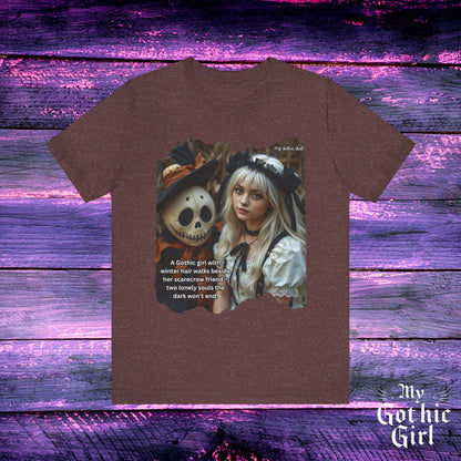 My Gothic Girl T-Shirt "Scarecrow Friend" – Whimsy Goth Streetwear, Dark Poetry Fashion, Alt Aesthetic Apparel