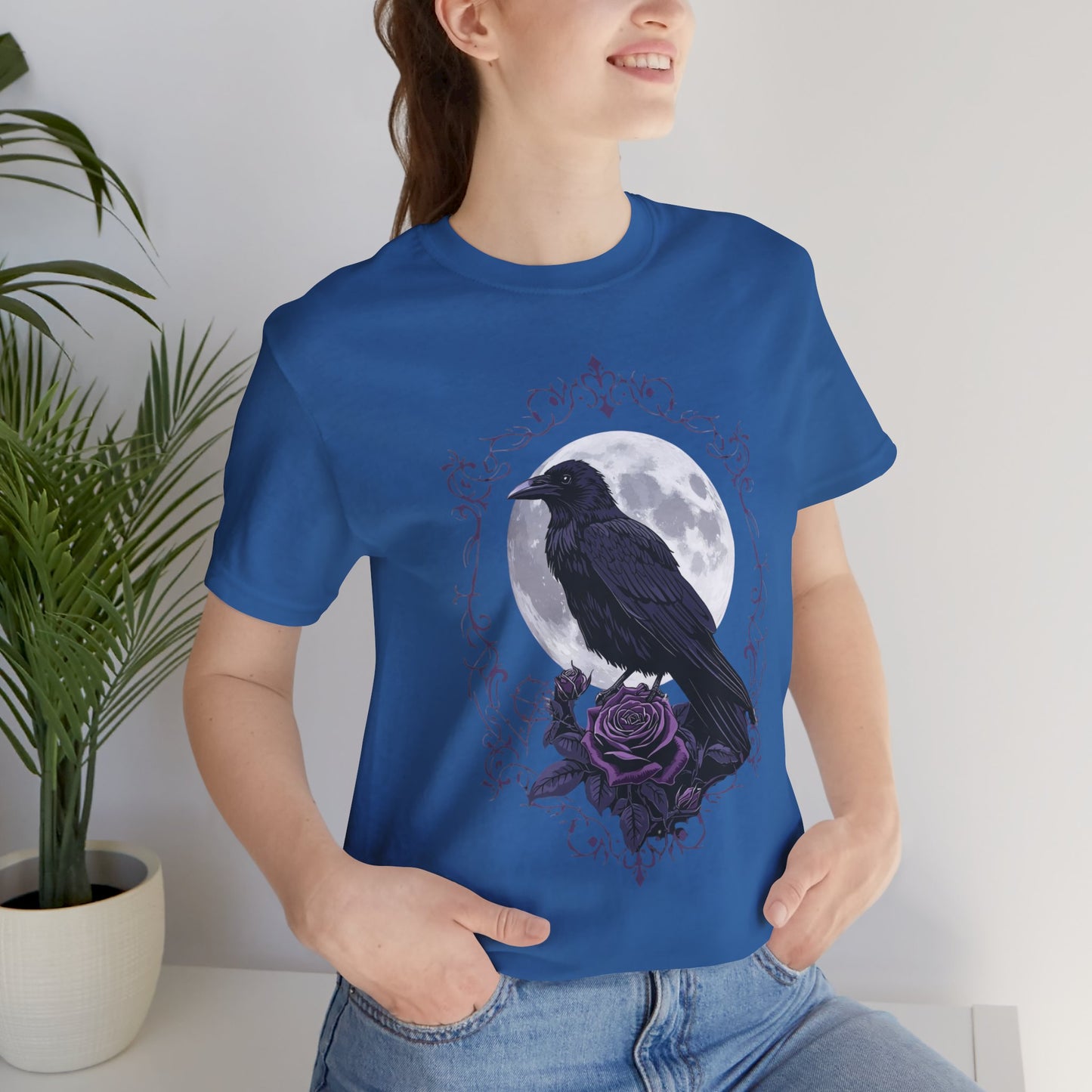 "The Raven and Moon"  Gothic Graphic T-Shirt – Alt Aesthetic Poetic Goth Street-wear