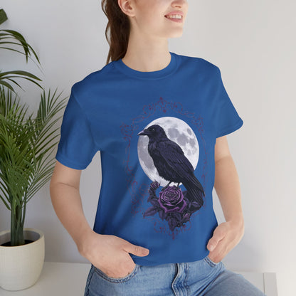 "The Raven and Moon"  Gothic Graphic T-Shirt – Alt Aesthetic Poetic Goth Street-wear