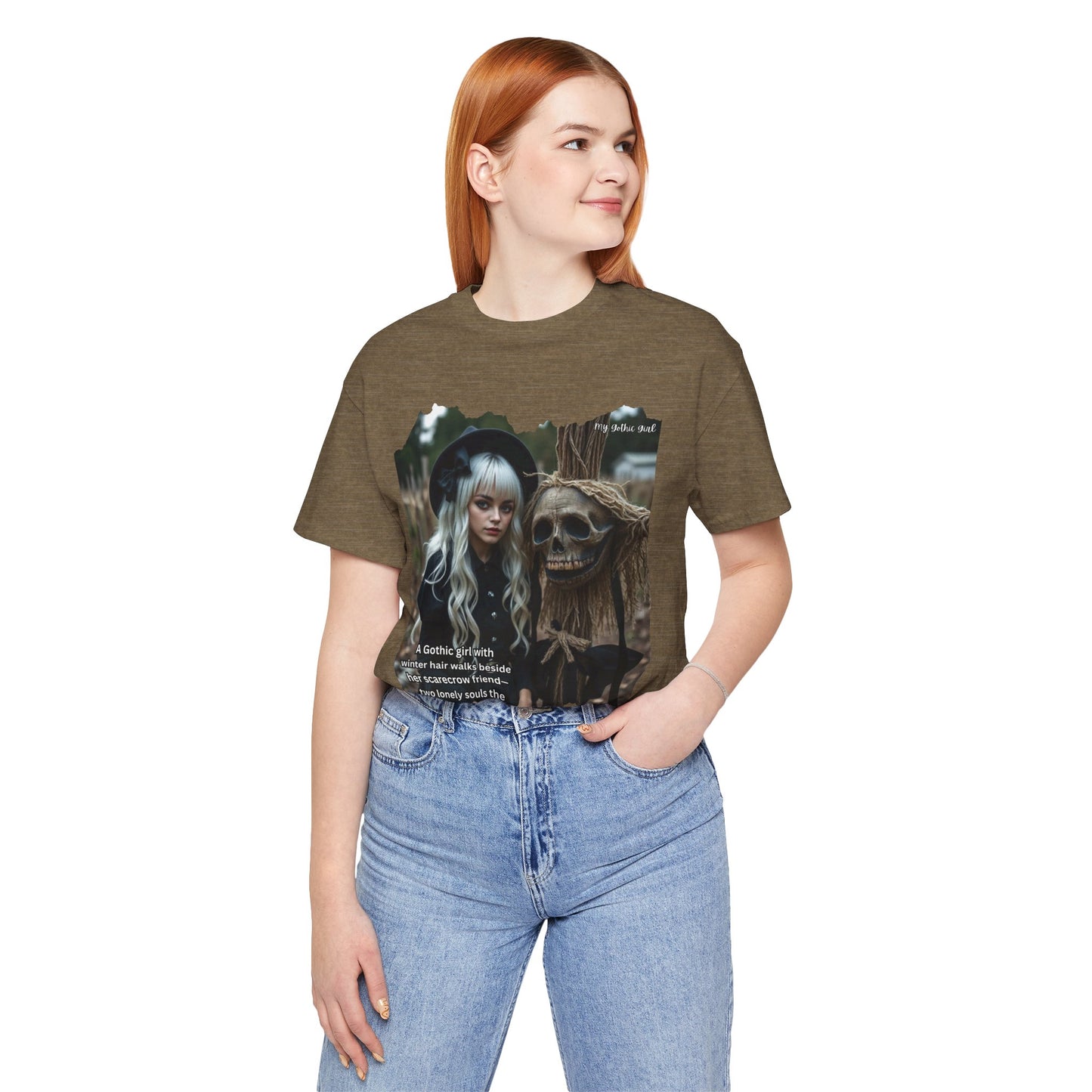 My Gothic Girl T-Shirt "Scarecrow Friend" – Whimsy Goth Streetwear, Dark Poetry Fashion, Alt Aesthetic Apparel
