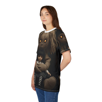 Gunny Sack Doll with Toy Gothic Doll | Horror All-Over Print T‑Shirt