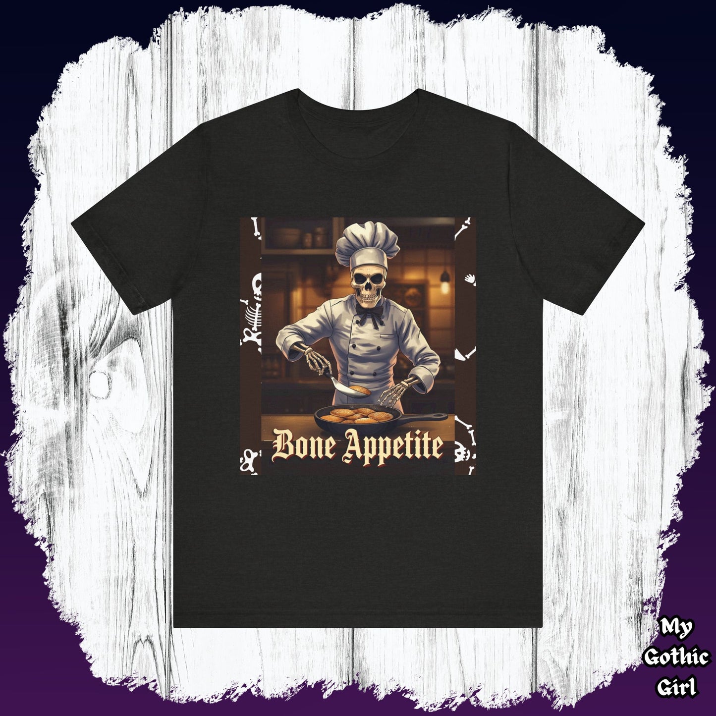 My Gothic Girl "Bone Appetite" Graphic T-Shirt Unisex Gothic Dark Fashion Casual Wear