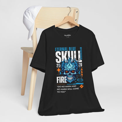 Eternal Blue Skull Flame Gothic Tee