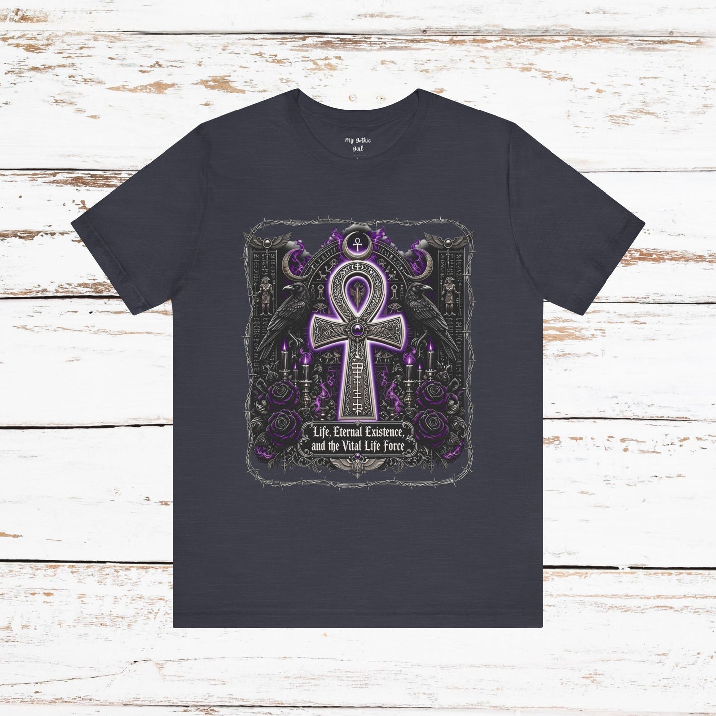 Ankh Gothic Tee — Life, Eternal Continuity & Vital Life Force Graphic T-Shirt